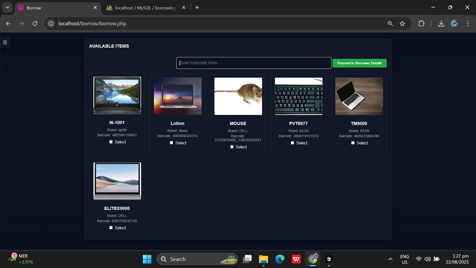 Equipment checkout